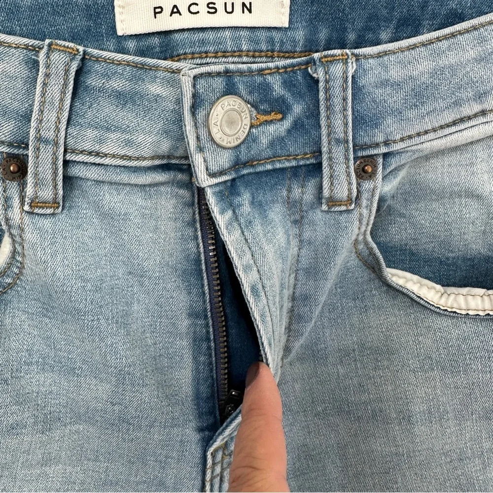 PacSun Men's Slim Jeans in Light Blue Size 28 X 30